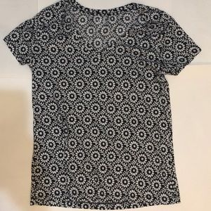 Loft Navy and White Patterned Super Soft Tee M